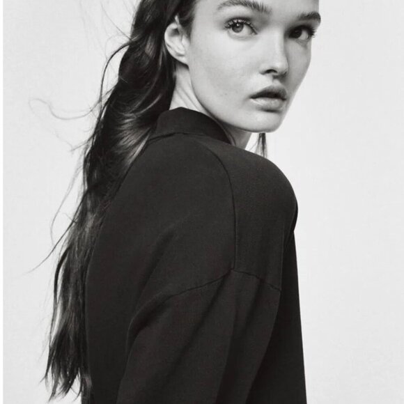 ZARA WOMEN Cotton Polo - Charcoal Size S NEW WITH TAG! - Picture 5 of 6